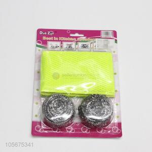 Best selling kitchen supplies steel wire clean ball and scouring pad set