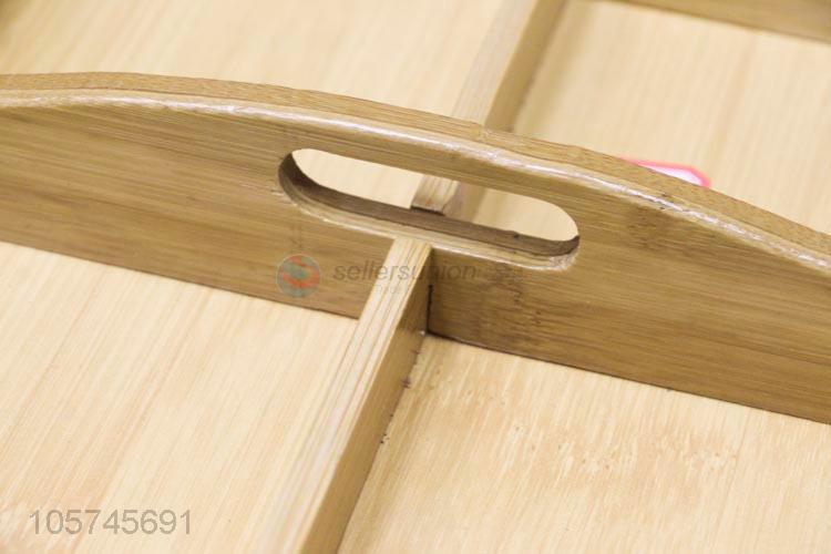 Hot selling 4 grids bamboo serving tray food tray with handles
