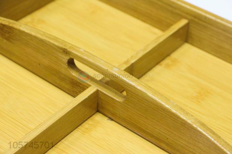 Premium quality 4-grid bamboo tea tray cup teay for hotel