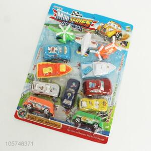 Promotional 12pcs plastic means of transport toy