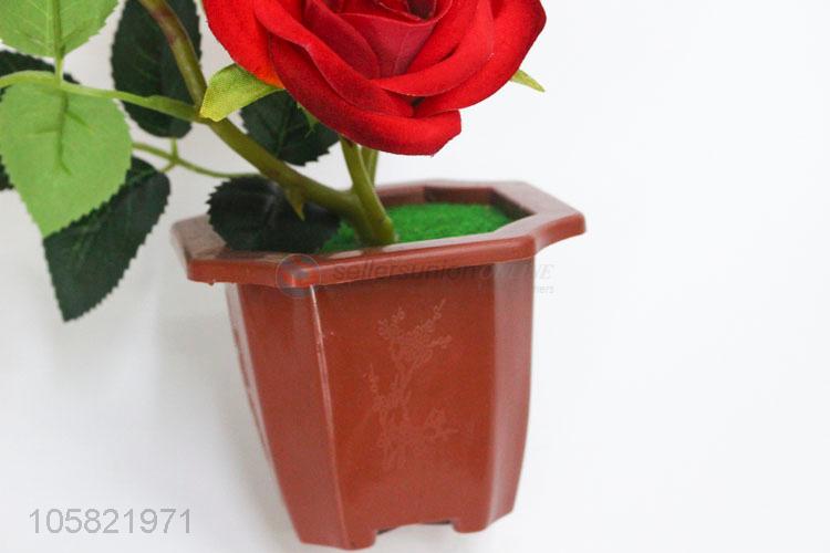 Newest Party Decor Artificial Rose Flower  Plant Bonsai