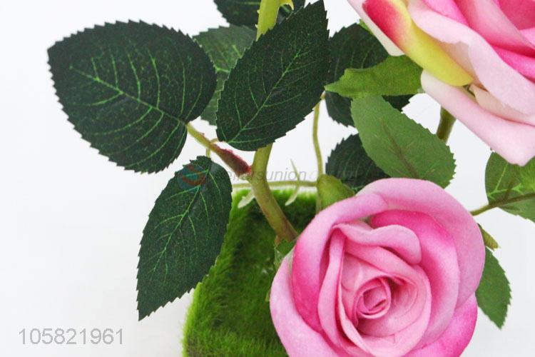 New Useful Artificial Rose Flower Plant Bonsai for Garden Decor