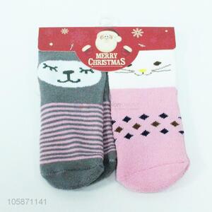 Nice 2pairs Christmas socks kids winter socks