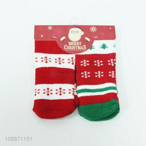 Popular design 2pairs Christmas socks kids winter socks