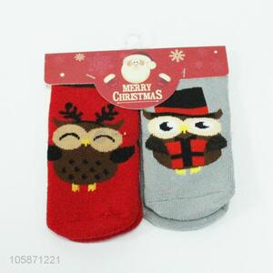 Unique design 2pairs Christmas socks kids winter socks