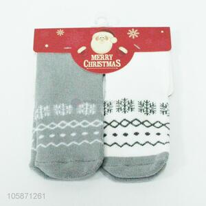 Promotional 2pairs Christmas socks kids winter socks