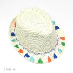 Wholesale trilby hat solid color recycled paper straw hats