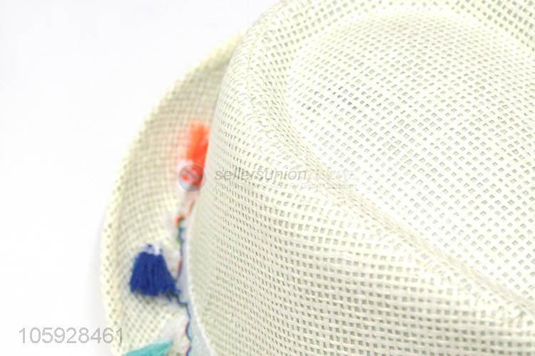 Wholesale trilby hat solid color recycled paper straw hats