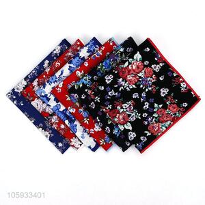 Wholesale Flower Pattern Cotton Handkerchief For Man