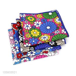 Best Selling Flower Pattern Cotton Handkerchief For Man