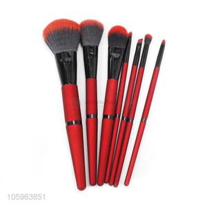 Wholesale price 7 pcs plastic handle nylon hair brush  makeup brush set