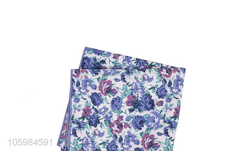 Wholesale custom delicate floral print pocket square/handkerchief