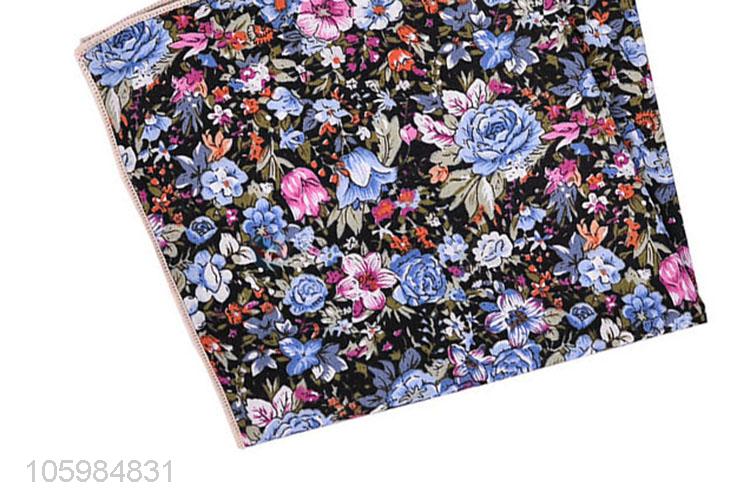 Top quality delicate floral print pocket square/handkerchief