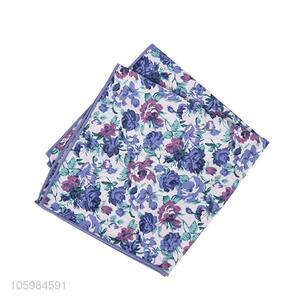 Wholesale custom delicate floral print pocket square/handkerchief