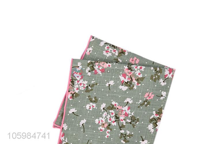 Wholesale popular beautiful floral print suit pocket square