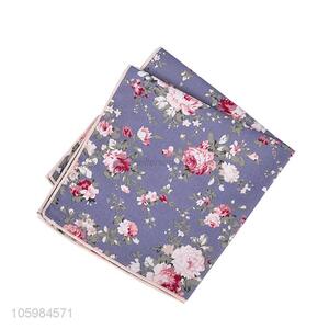 Professional supply men pocket square flower printed handkerchief