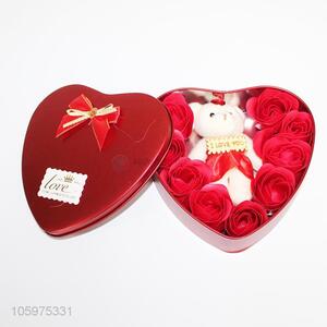 Factory Direct Iron Box Bear Soap Simulation Flower Valentine's Day Gift
