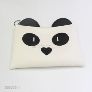 Bottom price cute panda shape pu leather women clutch bag