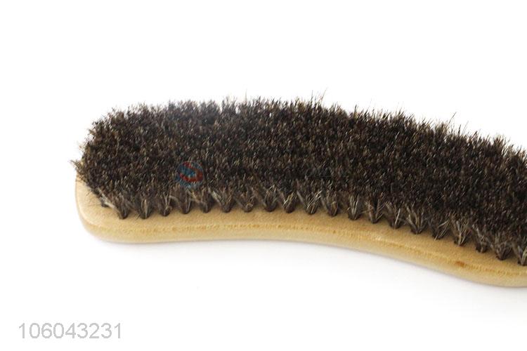 Professional wooden handle shoe brushes with horse hair bristles