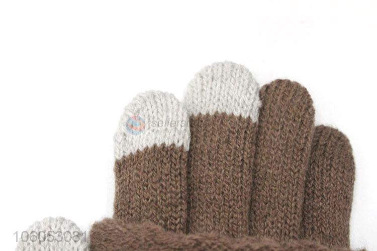 New products women warm imitation cashmere knitting touch screen gloves