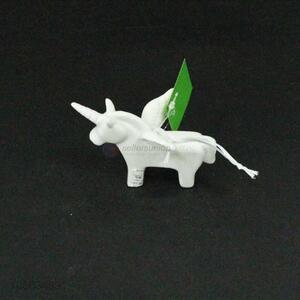 Hot sale unicorn shape white mini ceramic decoration
