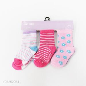 Comfortable baby socks cute polyester knitted socks 3pcs