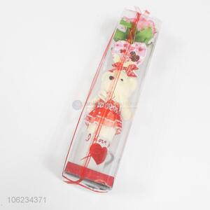 High quality valentine's day gift bear and soap flower carving for decoration