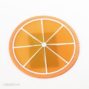 Best quality cute orange design pvc cup mat