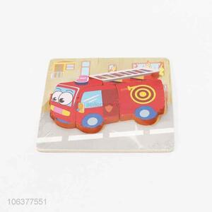 Hot Selling Cartoon Fire Truck Wooden Jigsaw Puzzle for Baby