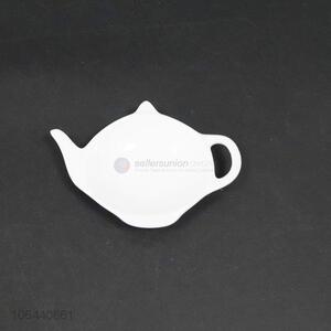 New arrival creative teapot shaped white ceramic relish plate