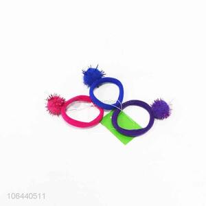 Wholesale colorful girl ball ponytail holder elastic hair ties