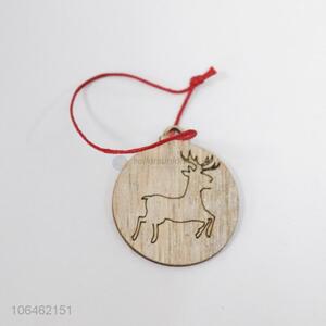 Factory sell Christmas tree pendant round wooden decoration
