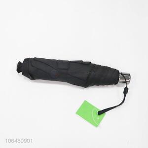 Best quality custom black triple folding umbrella polyester umbrella