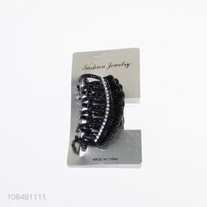 Suitable price ladies plastic hair claw clip with rhinestones
