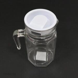 Factory Wholesale 0.5L Glass Juice Pot Glass Water Pot with Plastic Lid
