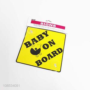 Customized adhesive warning sticker baby on board sign sticker