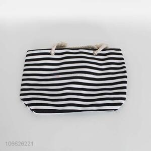 Wholesale fashion striped printed nonwovens beach bag tote bag