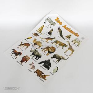 New product toy educational zoo animal wall chart
