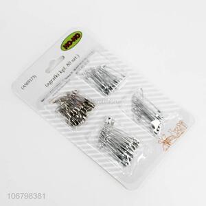 Factory Wholesale 80PCS Decorative Silver Locking Safety Pins for Clothes