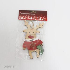 Good quality popular wooden reindeer pendant ornament for Christmas