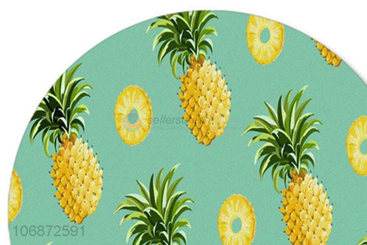 Suitable Price Special Round Colorful Pineapple Pattern Mouse Pad