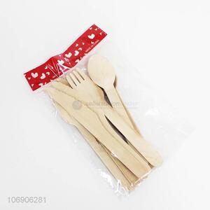 Wholesale 13 Pieces Bamboo Knife Fork Spoon Tableware Set