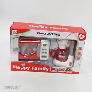 Custom Plastic Electric Microwave Oven And Coffee Machine Set Toy