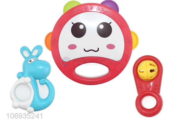 Factory Wholesale Cartoon Plastic Hand Bell Baby Rattle Toy Set
