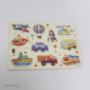 Low price children peg car aircraft recognition puzzle board