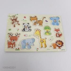 Low price children peg animal recognition puzzle board kids wooden farm animal puzzle