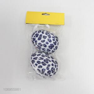 Fashion design Easter ornaments 2pcs leopard print foam Easter eggs