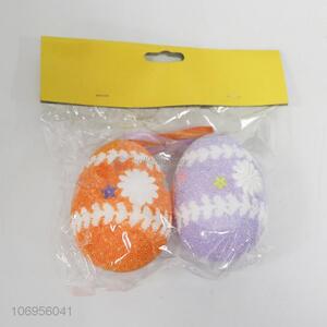 Wholesale fancy Easter ornaments 2pcs colorful foam Easter eggs
