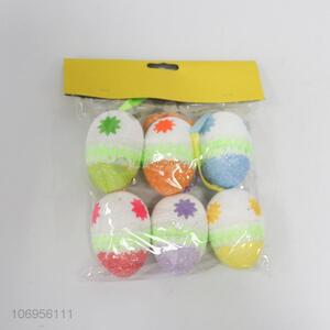 Factory wholesale 6pcs colorful foam Easter eggs festival decoration