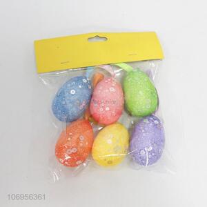 China OEM 6pcs exquisite glitter foam Easter eggs for decoration